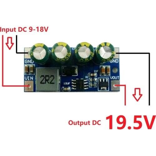 DCtoDC Step-up Boost Powers Converter Module DC3.7-18V to 19.5V Step-up Circuit Board Input Volatge Is Adjustable