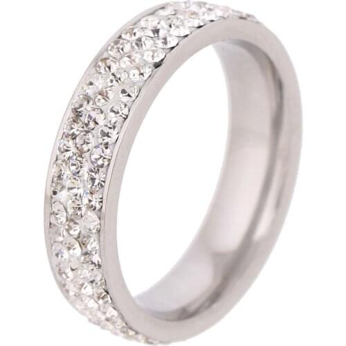 Monla Mix Size 6/7/8/9#/10# Wholesale Fashion Three Row Crystal Rings Jewelry For women