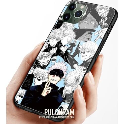 Jujutsu Kaisen Satoru Gojo Anime Glass Soft Silicone Phone Case Cover Shell For IPhone SE 6s 7 8 Plus X XR XS 11 12 Mini Pro Max