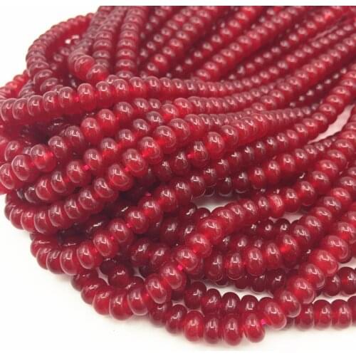 Natural Red Jades Stone Loose Beads for Jewelry Making DIY Necklace Bracelet Chalcedony Jaspers Abacus Accessories 15inch A173