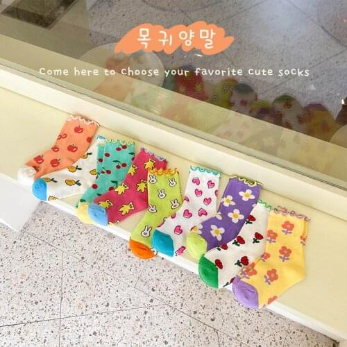 3 Pairs/lot Kids Soft Cotton Socks 1-8Years Baby Boy Girl Socks Cute Cartoon Breathable Flower Dot Fashion School Socks Girls