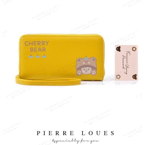 New Women Wallet Cute Bear Pattern Bag Long Clutch Bag Phone Wallets Coin Purse Card Holder PU Women High Quality Zipper Female