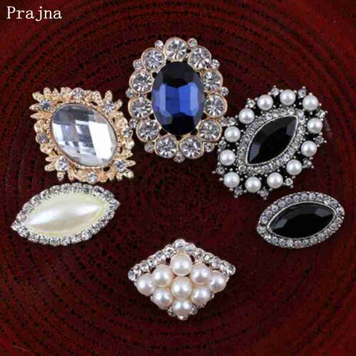 Prajna 5PCS 14-32mm Oval Rhinestones Decoration For Dress Hairs Diamond Alloy Accessories Sew On Rhinestone Applique Fashion DIY