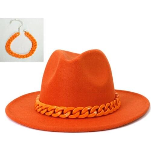 Necklace hat wholesale two-piece acrylic chain accessories new mens jazz hat fashion hat ladies hat low price wholesale