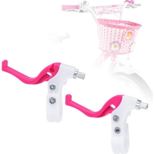 Pair of Children Brake Lever Brake Handle Kids Bike Cycling Brake Levers Bike Spare Parts Accessories (Rosy)