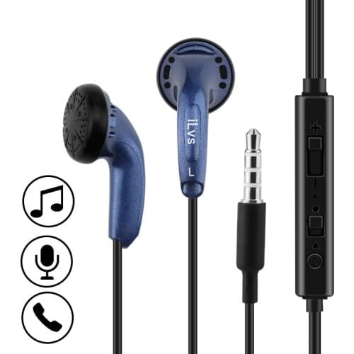 DIY 3.5mm Wired In-ear Earphone Dynamic Flat Head Plug Earbuds Super Bass Ear Phones Headset For Xiaomi Redmi IPhone Umidigi F2