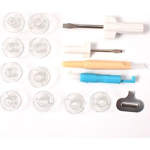 Pulaqi Sewing Machine Tool Sewing Needle Arts Craft 15 Sets of Commonly Used Accessory Bobbin Screwdriver Brush Opener Threader