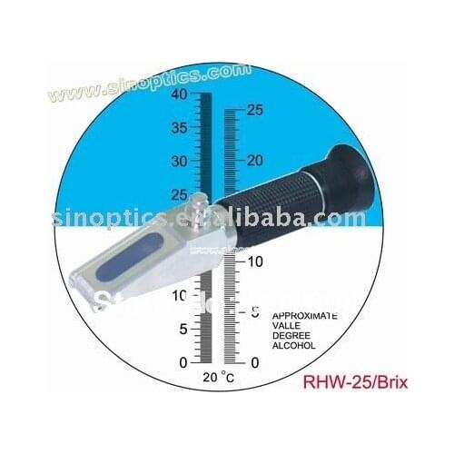 6pcs/lot hand held new design Alcohol & Grape Refractometer RHWN-25BrixATC