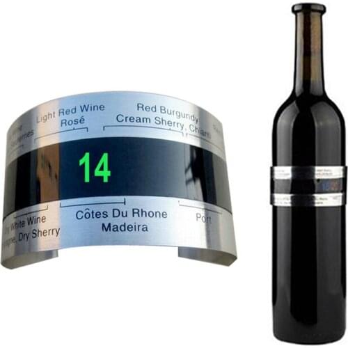 Wine Collar Thermometer Bar Beverage Tool Clever Bottle for Champagne Beer Red Wine Reusable Straw