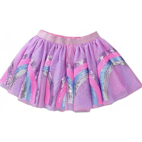 Girls Skirts Baby Clothes Sequin Rainbow Skirt Sweet Kids Princess Girls Mesh Skirt Ball Gown Birthday Party Children Skirts