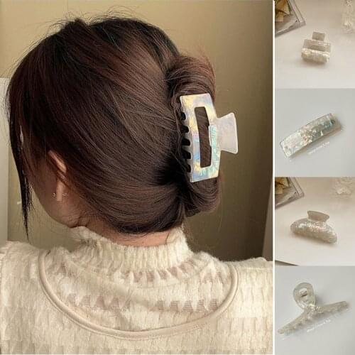 Colorful Hair Clip For Women Girls Back Of Head Hair Claws Korean Style Hairpins Bath Clips Geometric Hair Accessories Barrettes