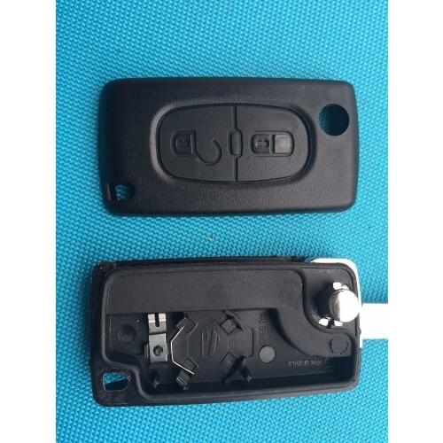 1Pcs Of Remote Flip Folding Car Key Shell Case For Peugeot 107 207 307 307S 308 407 607 2 BT Buttons Blank Uncut No Logo Parts