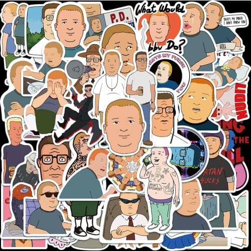 10/50PCS king Of Th Hill Stickers Funny Anime Stickers For kids DIY Stationery Bottle Phone Skateboard Laptop Toy Decal Stickers