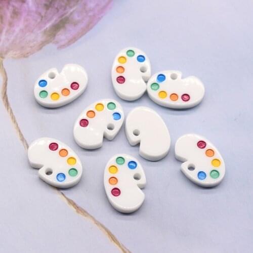 10pcs Cute Mini Palette Earring Resin Charms Pendant Findings Colorful DIY Crafts Keychain Necklace Decor Handmade Jewelry Make