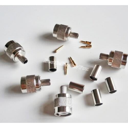 10Pcs TNC Male plug crimp for RG-8X RG8X LMR240 cable RF Coaxial Connector