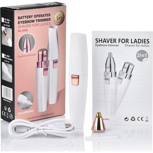 Two-in-one Small-scale Electric Shaving Eyebrow Trimmer Washing Convenient Facial Shaver Mini Depilator