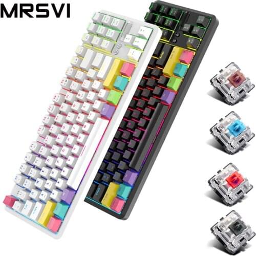 2000mAh 87 Keys RGB Wireless Portable Mini Dual-Mode BT Gaming Type Backlighting Mechanical Battery Colorful Switches Backlit Ke