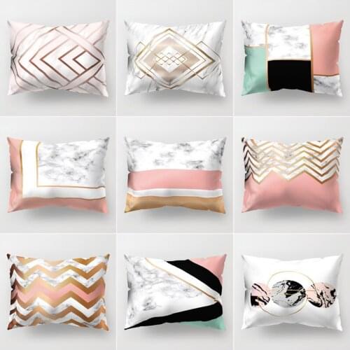 30x50cm Fashion Soft Polyester Geometric Cushion Cover Marble Pillow Cover Bedroom Sofa Decoration Pillow Cases Home Supplies