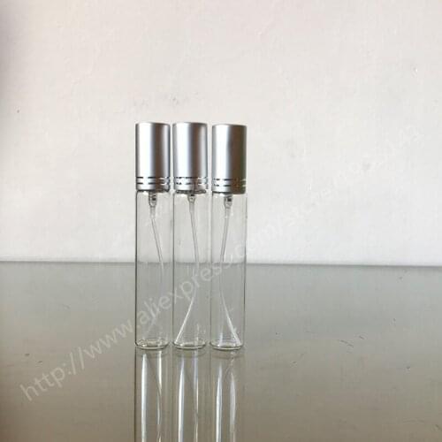 500pcs 15ml Glass Perfume Bottles Sliver Cap Transparent Spray Bottle Spray Atomizer Bottle