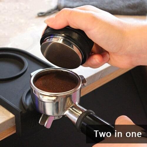 51/53/58mm Espresso Tamper, Dual Sided Coffee Tamper, 3 Angled Slopes and Flat Base, Uncoated Solid Stainless Steel Leveler Tool