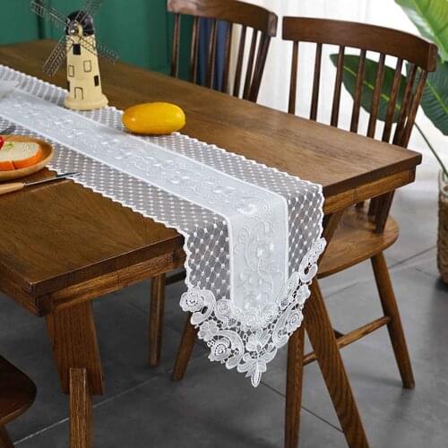 White Floral Chair Sash Table Cloth Runner Rose (size: 30*180cm) Skin-friendly Dinner Banquet Soft 180cm Coffee Decoration