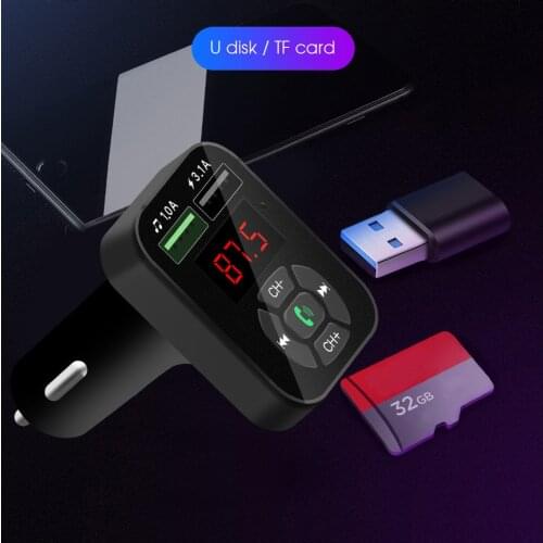 Bluetooth FM Transmitter TF 32G U Disk Music Play Car Mp3 Player Accessory Dual USB Mobile Phone Charger FM Radio Audio Receiver