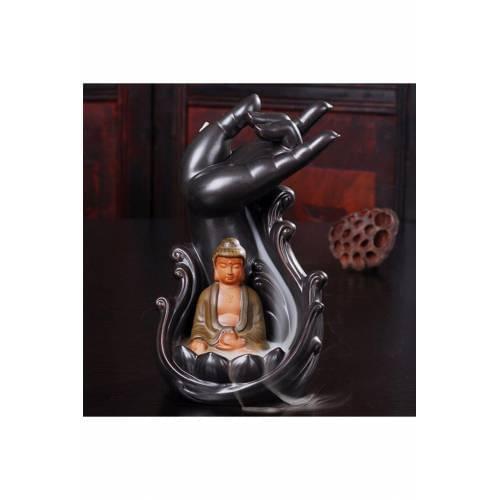 Buddha Hand Themed Backflow test the Back Flow Ceramic Incense Burners decor 20cm
