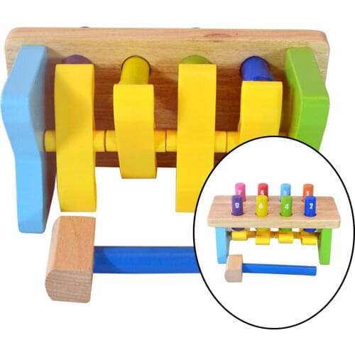 Wooden Hammer Bench - Pound a Peg with Wooden Hammer - great Hammering Baby Toy Gift for Babies, 12months, 1, 2,3 Year Olds