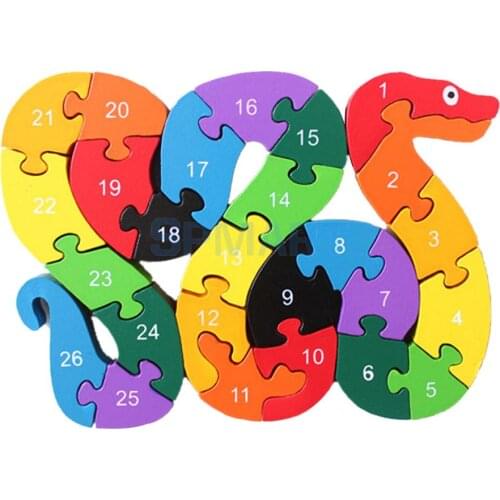 Kids Wooden Snake Puzzle Educational Toys