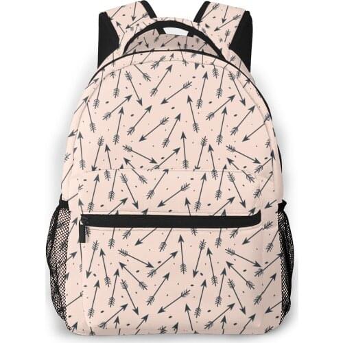 OLN Women Backpack Kids School Bag for Teenage Girls Seamless Arrow With Dots Laptop Notebook Bagpack Travel Back Pack 2021