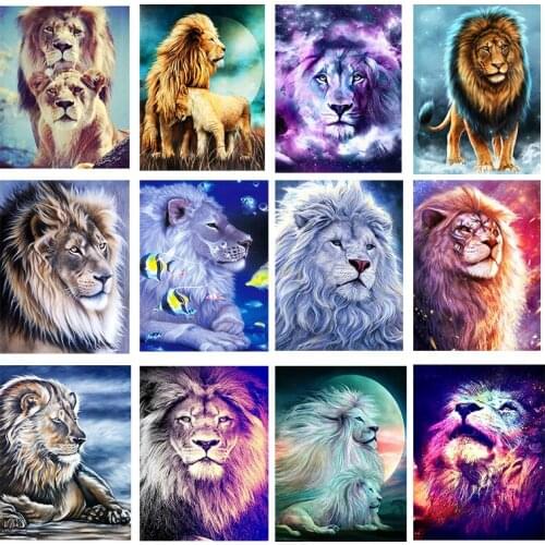 DIY Painting By Numbers Lion Drawing On Canvas HandPainted Gift Picture By Number animal Kits Home Decoration