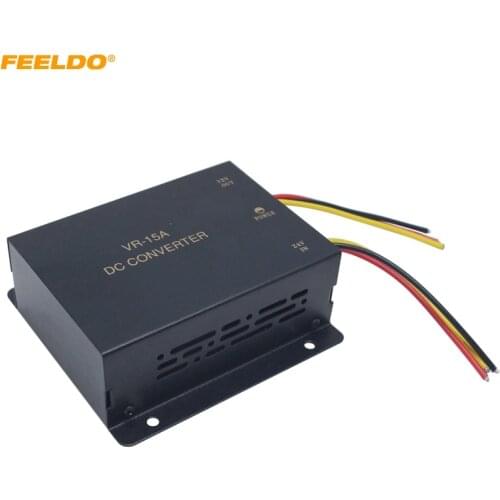 FEELDO DC24V To DC12V 120W Converter Transformer Regulator Special For Cars Trucks Radio Head Unit Installation 10A/15A Optional