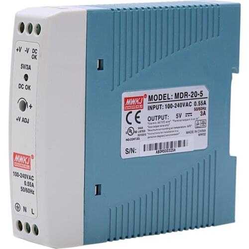 5V 20W Din Rail power supply AC to DC driver voltage regulator power suply 110V 220V 10x9x3.5cm Digital Power Supply Laboratory