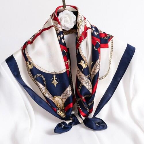 65x65cm 100% Pure Silk Square Scarf Women Print Foulard Femme Silk Neck Tie Luxury Bandana Natural Silk Headscarf Small Headband