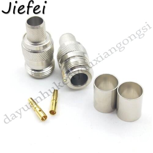 Brass N Jack straight Crimp for RG214 RG213 RG8 LMR400 Cable RF Connector adapter New