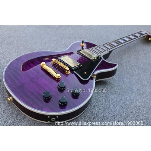 2017 line up Custom shop purple LP electric guitar,Solid Mahogany guitar,Golden hardware guitarra,Free shipping