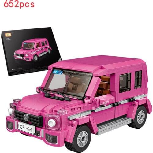 LOZ Mini City Pink Vehicle Building Blocks Suv Car Model Assembling Bauble Educational Toys For Kids Girls Xmas Birthday Gifts