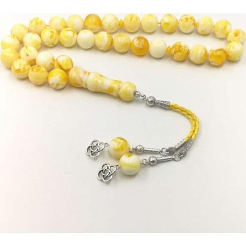 Mans Big Size Tasbih 33 45 66 99 Resin Ambers color Beads Turkish design Islam personality bracelets Muslim Gift for Eid al-Adha