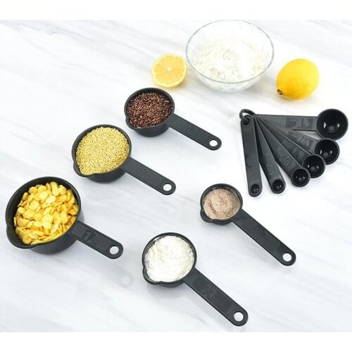 11set Multi Purpose Spoons Cup Measuring Tools PP Baking Accessories Stainless Steel With Graduated Handle Kitchen Gadgets