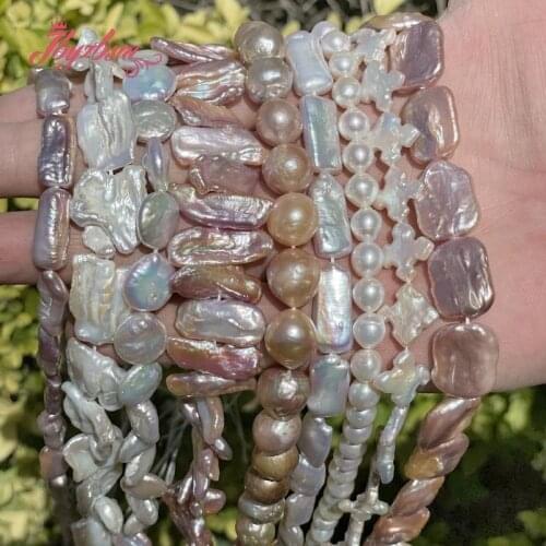Natural Freshwater Pearl Edsion Loose Natural Stone Beads For Jewelry Making DIY Necklace Bracelets Strand 15" Free Shipping
