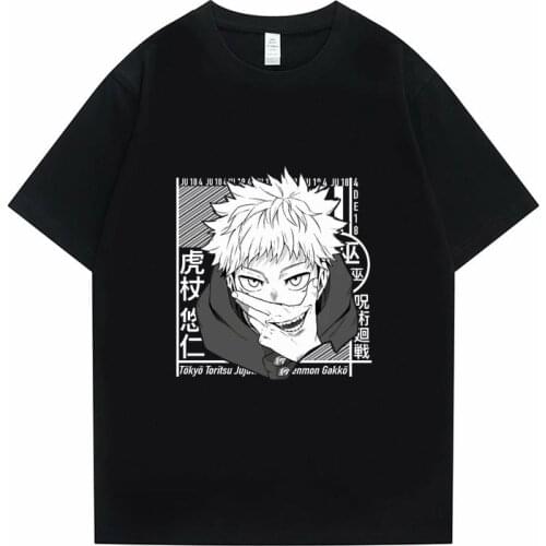 New Japan Manga Jujutsu Kaisen T-shirt Itadori Yuji Harajuku Print T Shirts Men Casual Hipster Tee Shirt Women Super Cool Tshirt