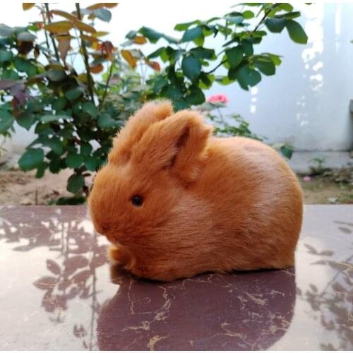 Polyethylene&artificial furs rabbit lifelike toy brown rabbit hard model prop home decoration Xmas gift b0129