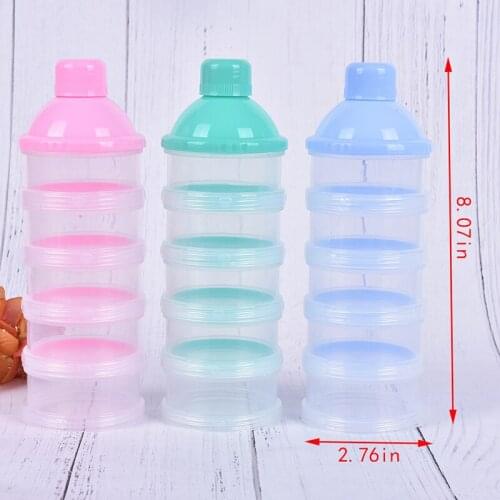 Portable Newborn Baby Milk Dispenser 5 Layers Milk Bottle Storage Container