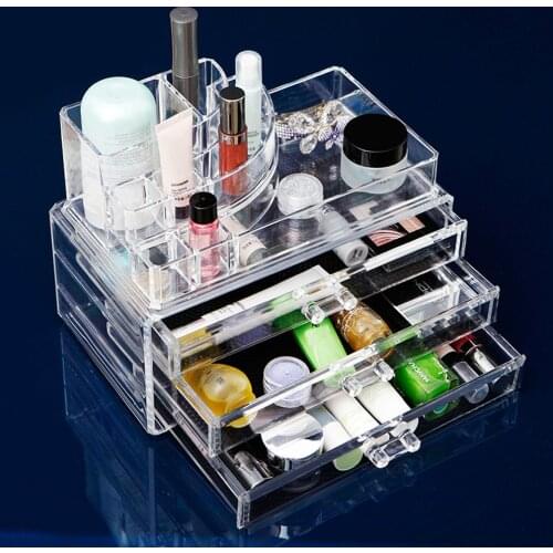 Transparent acrylic multi-layer drawer cosmetic storage box Desktop creative jewelry storage box case makeup cosmetic organizer