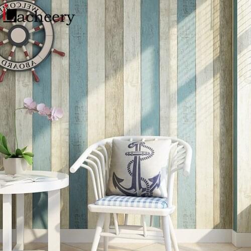 0.6m*3m Mediterranean Style Vertical Stripe Self Adhesive Wallpaper Rolls for Living Room Bedroom Decor Waterproof Contact Paper