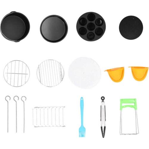 Silicone Grill Rack Pizza Tray Cake Mold Basket Set Fit for 2.7 3.2QT Kitchen Electric Fryer Food Grade