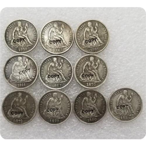 USA (1860-1881)P,O,S Seated Liberty Dime COPY COINS