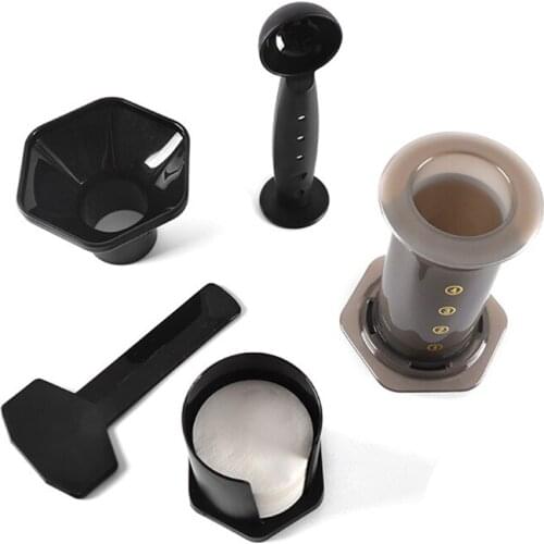 EAS-Filter Glass Espresso Coffee Maker Portable Cafe French Press CafeCoffee Pot for AeroPress Machine Drop