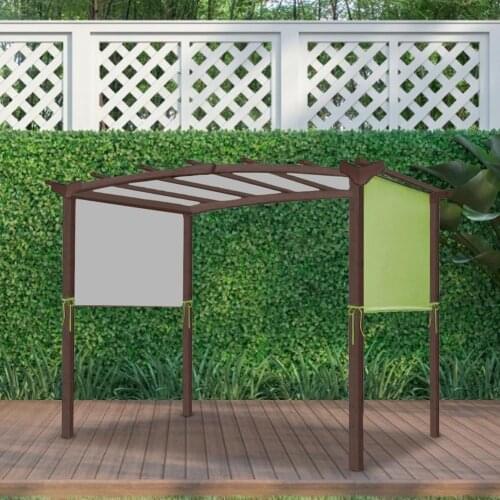 Ultralight Sun Shelter Canopy Replacement Cover for Curved Pergola Structure Waterproof Sun Protection Garden Sunshade17x6.5 Ft