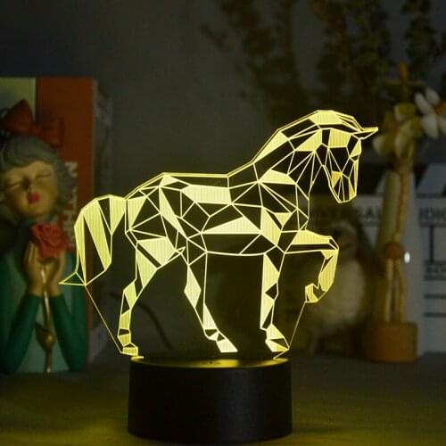 3D Night Light Cute Horse Childrens Bedroom Decoration Lamps For Holidays Bedside Table Lamp Bedroom Decoration Atmosphere
